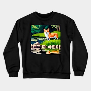 Corgi by the Pond Crewneck Sweatshirt